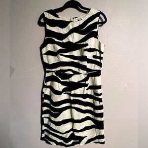 Banana Republic zebra abstract print dress size 10